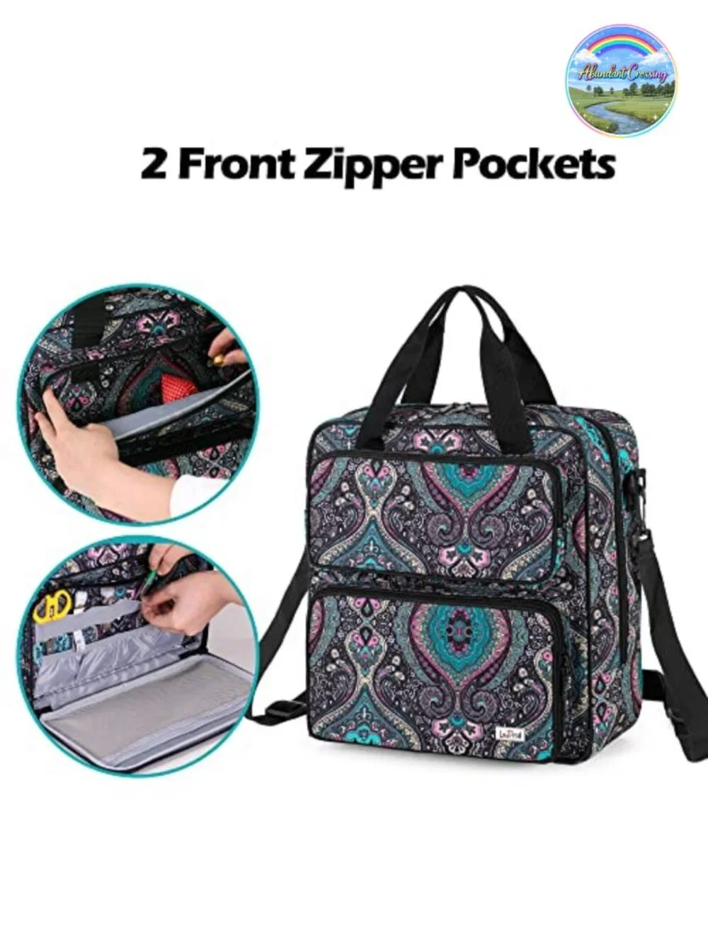 Embroidery Storage Bag with Handles, Portable Craft Organizer Case